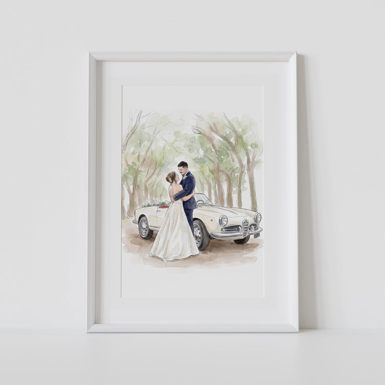 Best Friend Gift, Custom Portrait, Painting from Photo, Friends Prints, Birthday Gift for Her, Unique Gift for Him, Hand Drawn Illustration