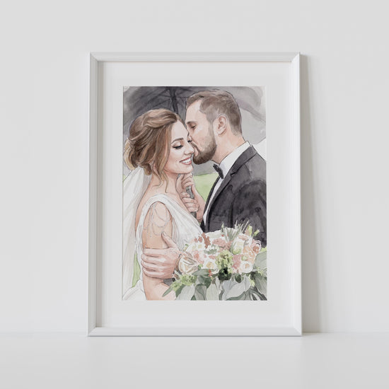 Custom Personalised Family Portrait – Watercolour Style, Wedding Portrait, Painting from Photo, Wife Husband Gift, Valentines Day Gift