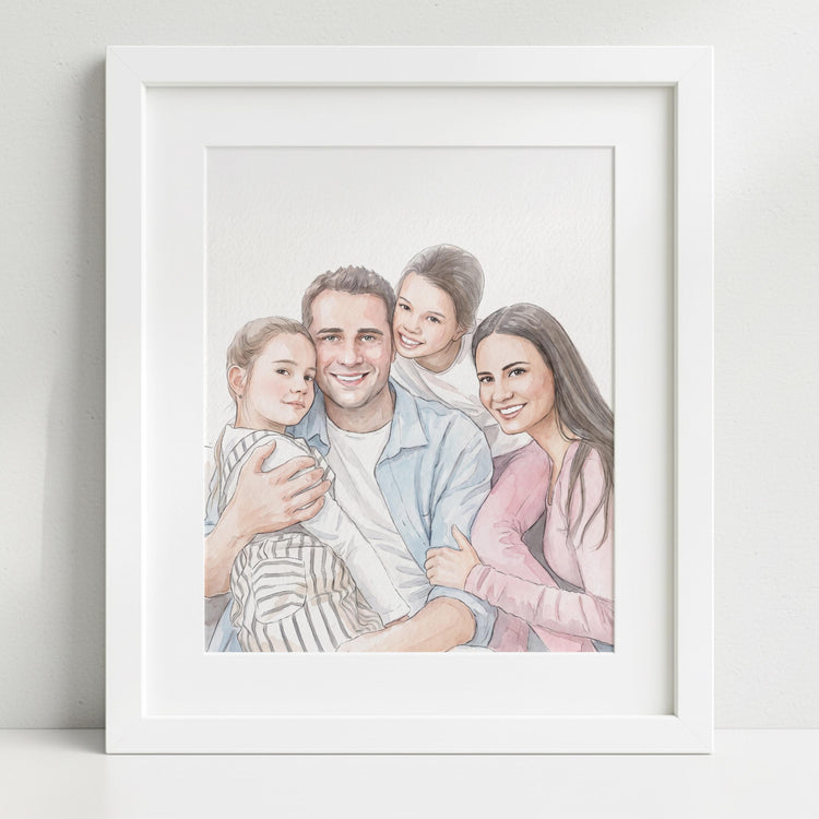 Personalised Watercolour Portrait, Anniversary Present, Wedding Portrait, Painting from Photo, Wife Husband Gift, Valentines Day Gift
