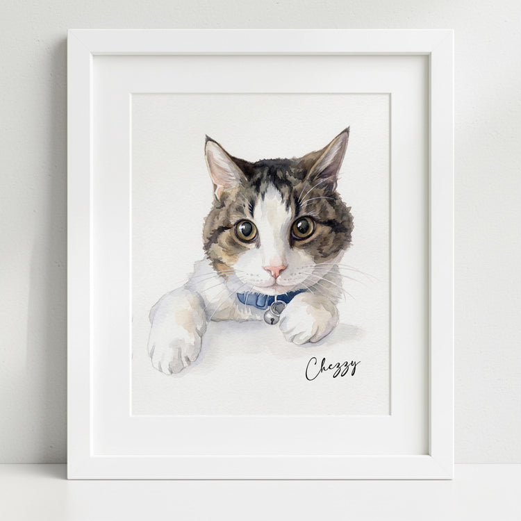 Custom Dog Portrait – Hand-drawn Watercolour Pet Art print painting from Photo | Personalised Memorial Gift | Keepsake