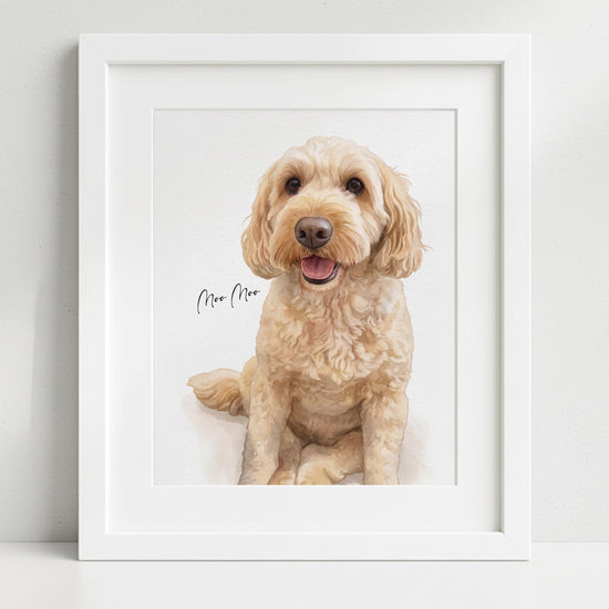 Custom Dog Portrait – Hand-drawn Watercolour Pet Art print painting from Photo | Personalised Memorial Gift | Keepsake