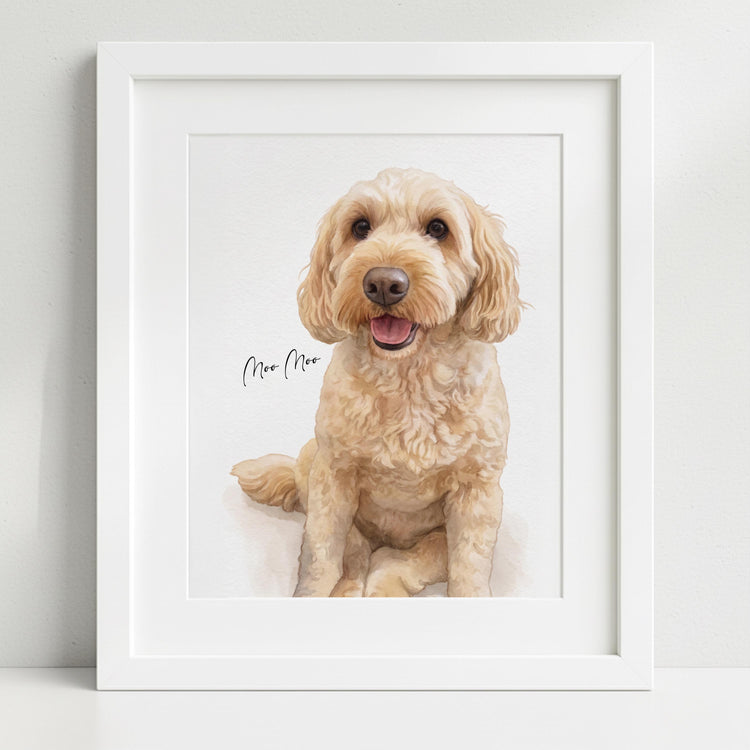 Custom Dog Portrait – Hand-drawn Watercolour Pet Art print painting from Photo | Personalised Memorial Gift | Keepsake