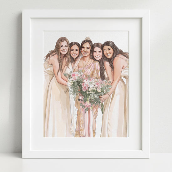 Best Friend Gift, Custom Portrait, Painting from Photo, Friends Prints, Birthday Gift for Her, Unique Gift for Him, Hand Drawn Illustration