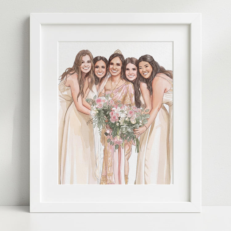 Best Friend Gift, Custom Portrait, Painting from Photo, Friends Prints, Birthday Gift for Her, Unique Gift for Him, Hand Drawn Illustration